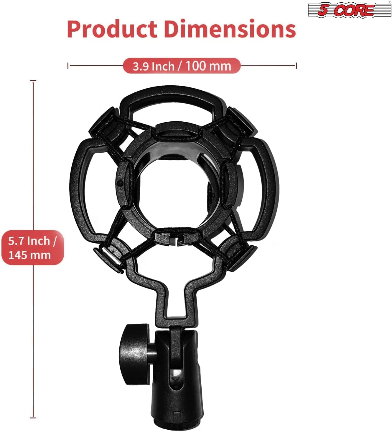 Kit Microphone Podcast 5Core – Condensateur Professionnel + Bras Articulé + Filtre Anti-Pop